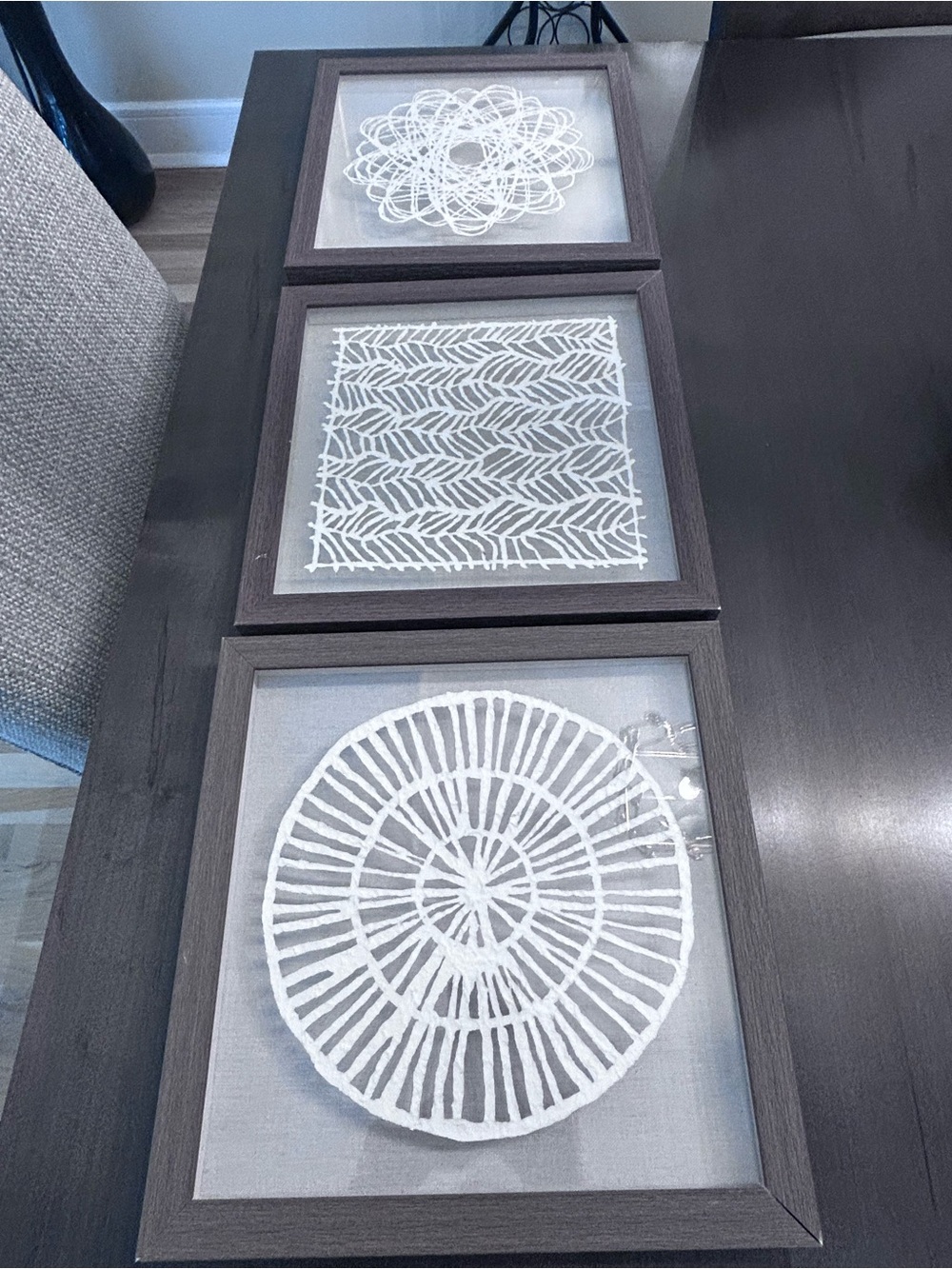 Neutral White Woven Pattern Wall Art Set - Home Wall Decor
